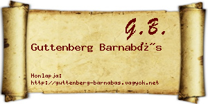 Guttenberg Barnabás névjegykártya